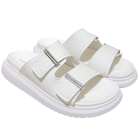 Madden Girl Women Kingsley Platform Footbed Side Sandals Size US 9M White - Picture 1 of 6